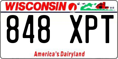 WI license plate 848XPT