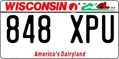 WI license plate 848XPU