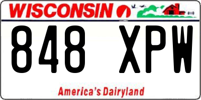 WI license plate 848XPW