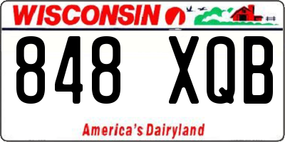 WI license plate 848XQB