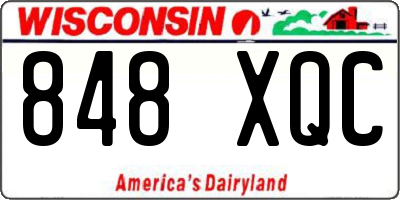 WI license plate 848XQC