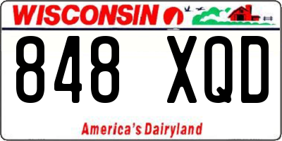 WI license plate 848XQD