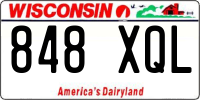 WI license plate 848XQL