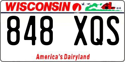 WI license plate 848XQS