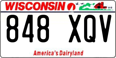 WI license plate 848XQV