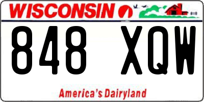 WI license plate 848XQW