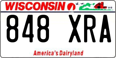 WI license plate 848XRA