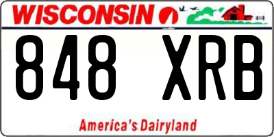 WI license plate 848XRB