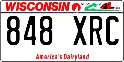 WI license plate 848XRC
