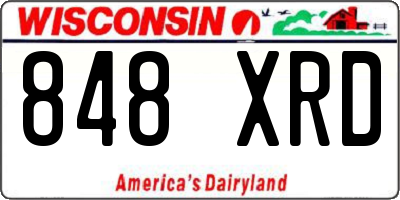 WI license plate 848XRD