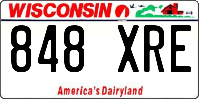 WI license plate 848XRE