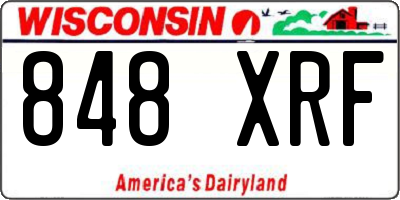 WI license plate 848XRF
