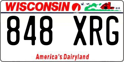 WI license plate 848XRG