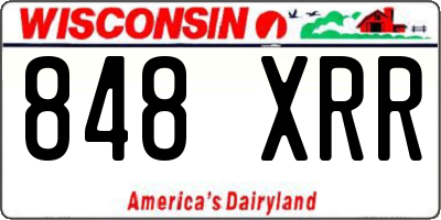 WI license plate 848XRR