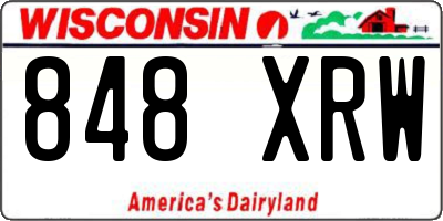 WI license plate 848XRW