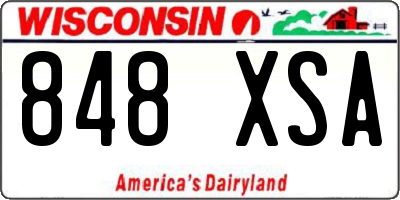 WI license plate 848XSA