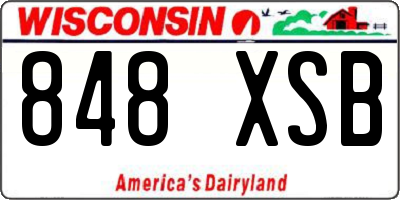 WI license plate 848XSB