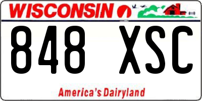 WI license plate 848XSC