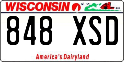WI license plate 848XSD