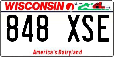WI license plate 848XSE