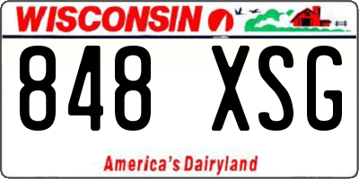 WI license plate 848XSG