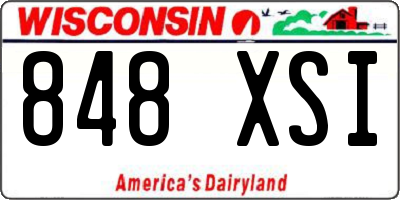 WI license plate 848XSI