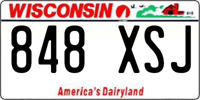 WI license plate 848XSJ