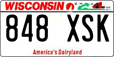 WI license plate 848XSK