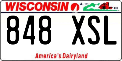 WI license plate 848XSL