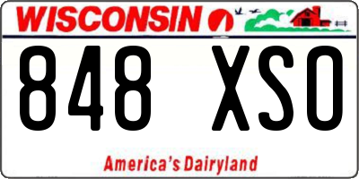 WI license plate 848XSO