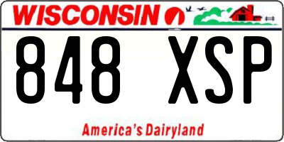 WI license plate 848XSP