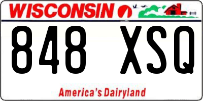 WI license plate 848XSQ
