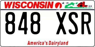 WI license plate 848XSR