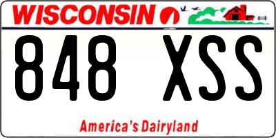 WI license plate 848XSS