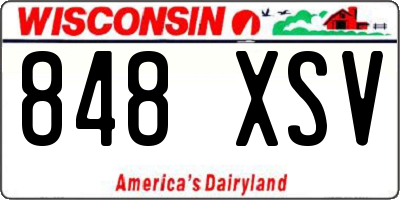 WI license plate 848XSV