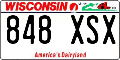WI license plate 848XSX