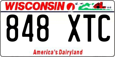 WI license plate 848XTC