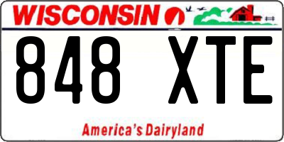 WI license plate 848XTE