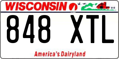WI license plate 848XTL