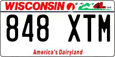 WI license plate 848XTM