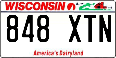 WI license plate 848XTN
