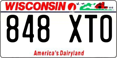 WI license plate 848XTO