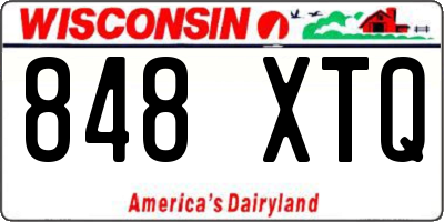 WI license plate 848XTQ