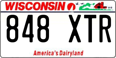 WI license plate 848XTR