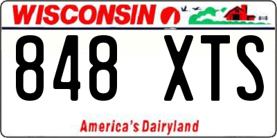 WI license plate 848XTS