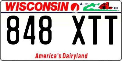 WI license plate 848XTT