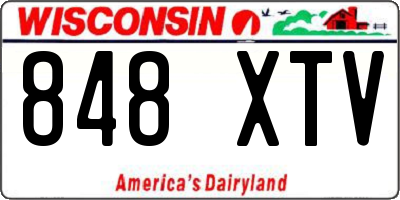 WI license plate 848XTV