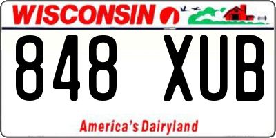 WI license plate 848XUB