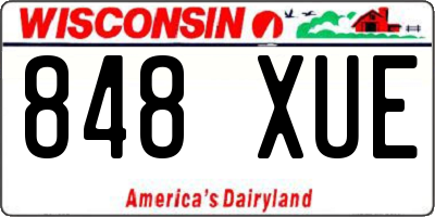 WI license plate 848XUE