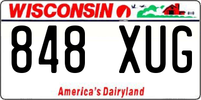 WI license plate 848XUG